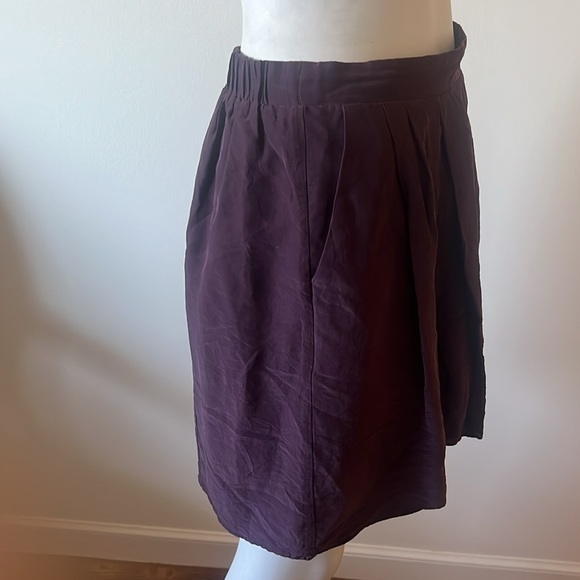 Madewell Skirt Womens XS Purple Hi Lo Silk Blend Pockets Pull On - Picture 4 of 11